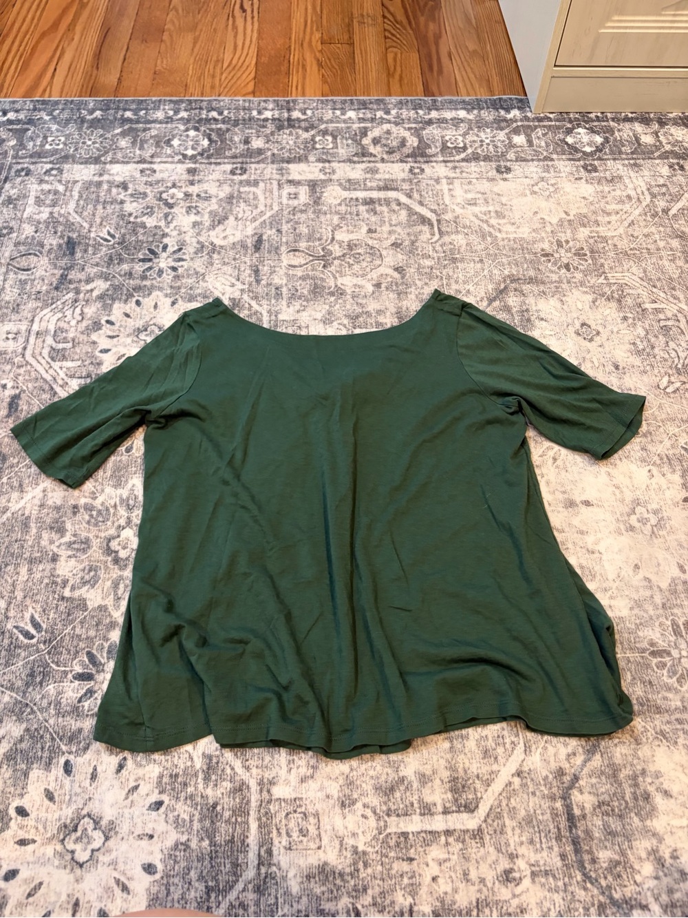LOFT Dark Green Short Sleeve Scoop Neck Tee